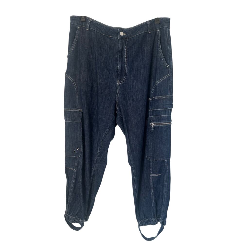 Anthropologie Pilcro Seamed Sport Low Rise Cargo Jeans‎ Womens Size 33 Jogger